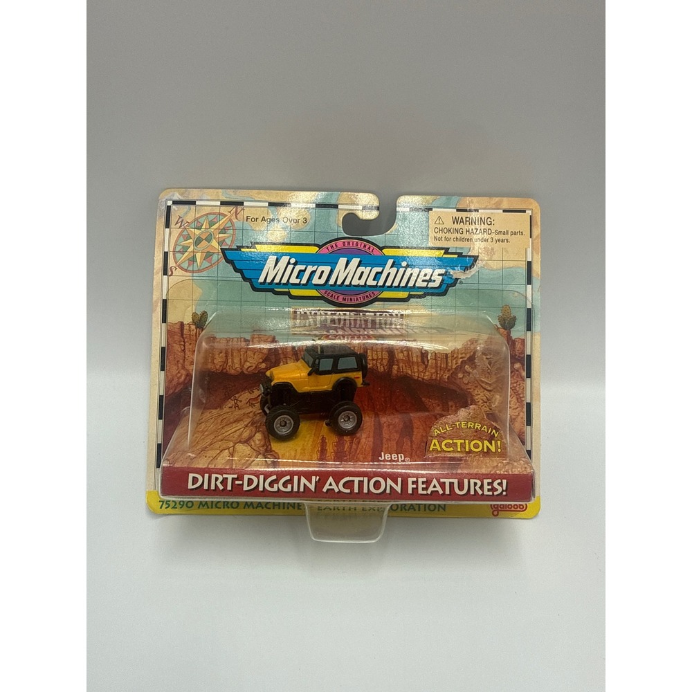 Vintage 1997 Micro Machines Exploration‎ Earth Jeep Yellow Galoob 75290 NIP